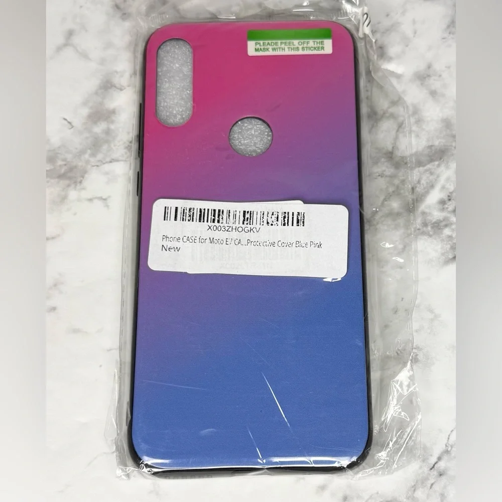 New! Pink blue gradiant silicon case Moto E7 🎈 2 for $5
